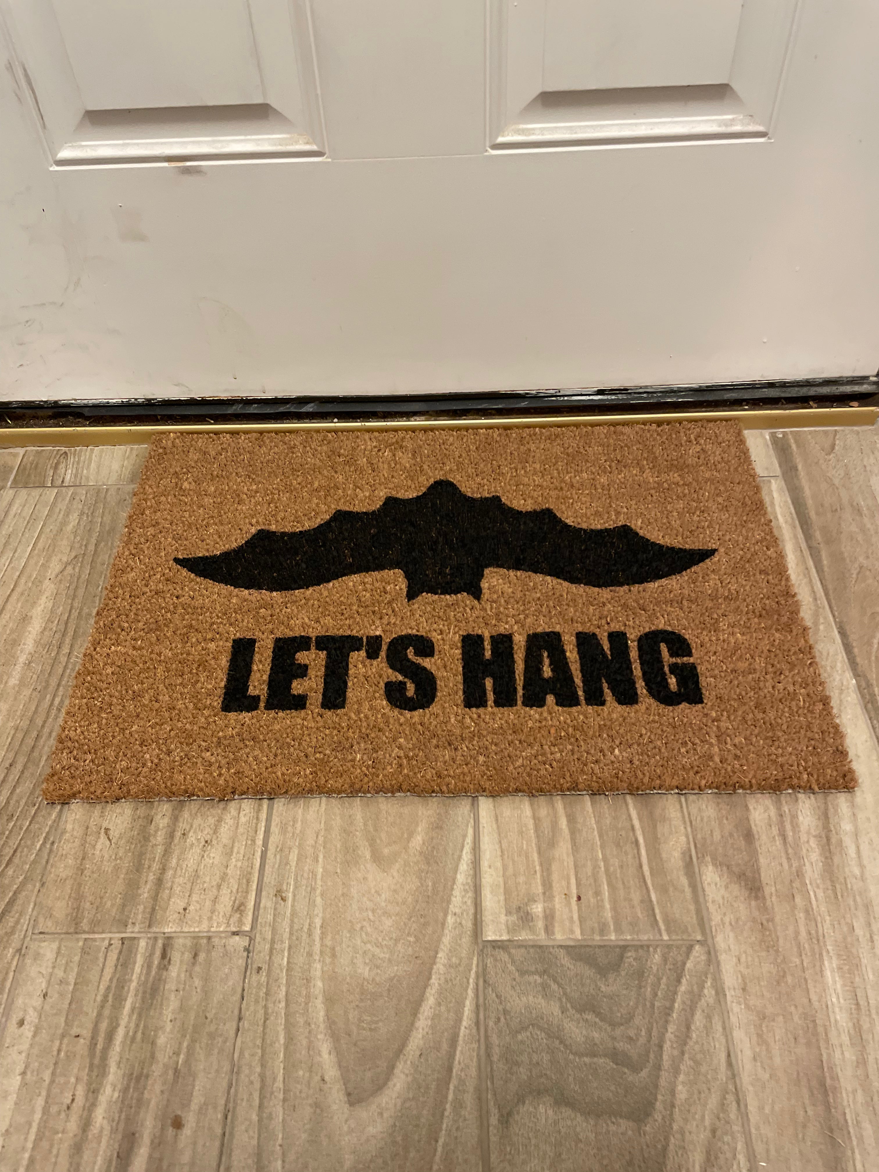 Let's Hang Bat Doormat
