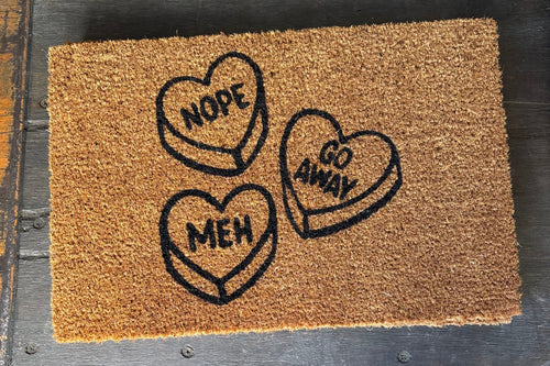 The Doormat District doormat Anti Valentines Day Conversation Hearts