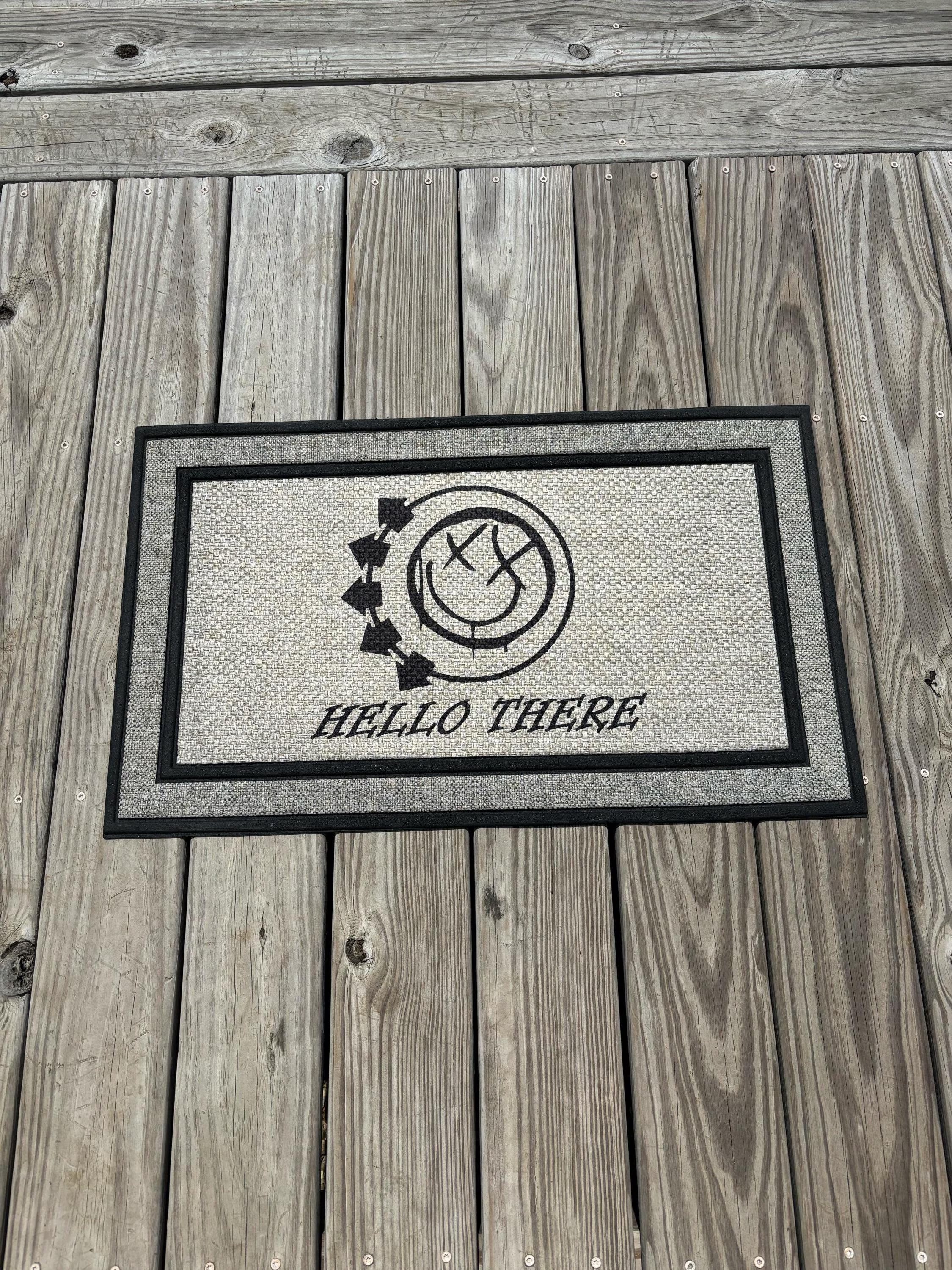The Doormat District doormat Hello There Blink 182 Logo 