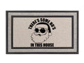 The Doormat District doormat with text 'THERE'S SOME HO'S IN THIS HOUSE' featuring a Santa Claus graphic.