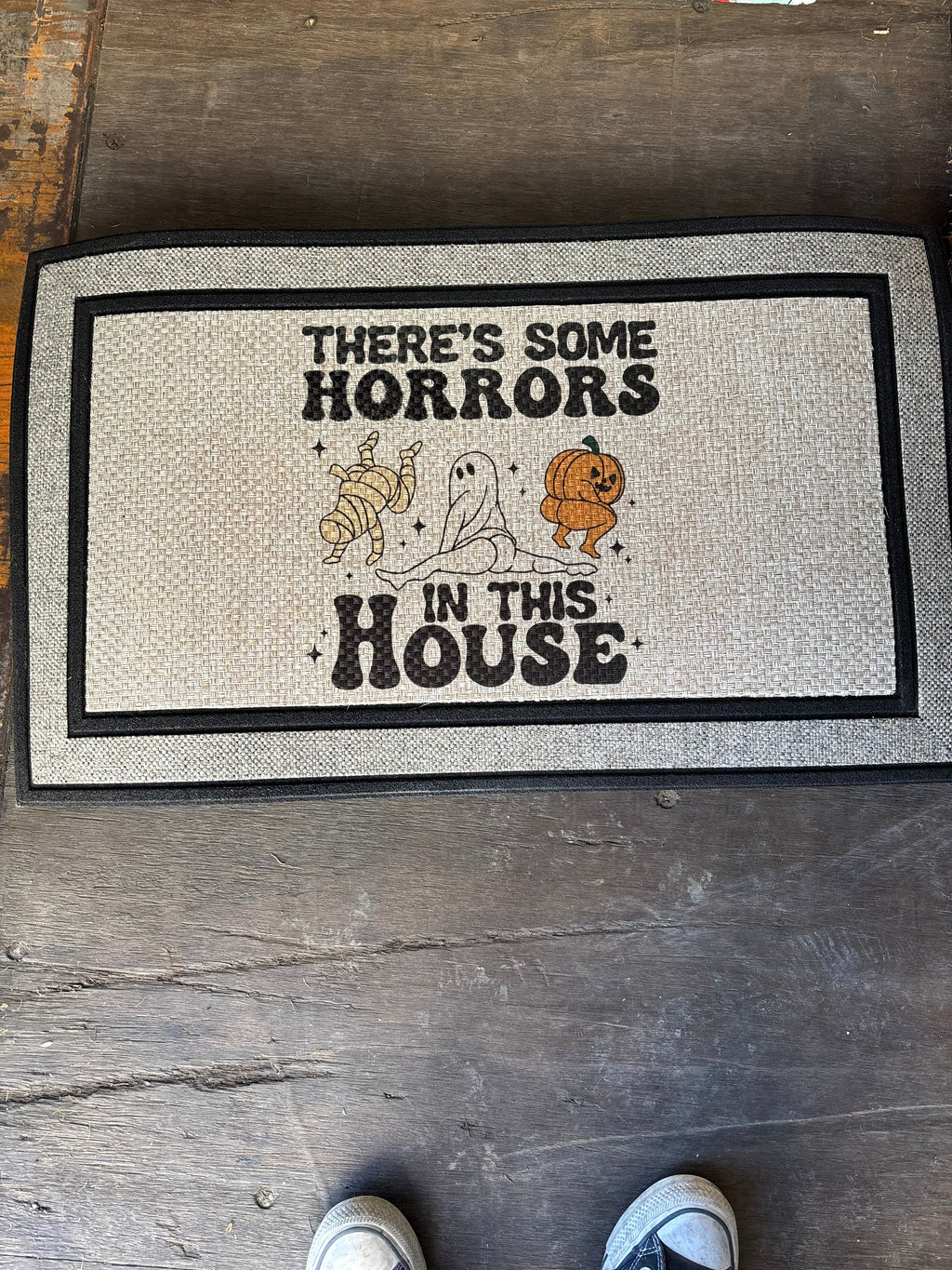 The Doormat District doormat There's Some Horrors In This House Adult Halloween 