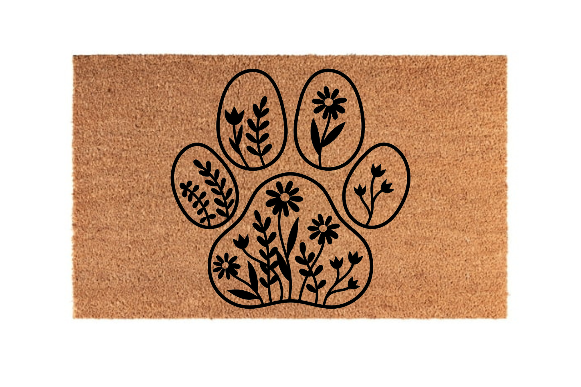 The Doormat District doormat Floral Paw Print